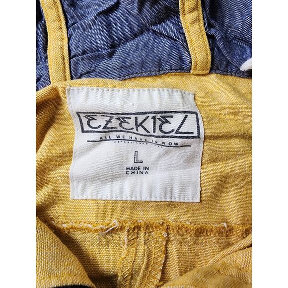 EZEKIEL Mustard Yellow Cotton Active Skater Snap Zip Street Hooded Jacket SZ L - Picture 6 of 10